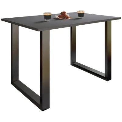 VCM Holzesstisch   H. 76 x B. 140 x T. 50 cm   hochwertiges und massives Fußgestell   Füße aus Eisen   Küchentisch - Xona U