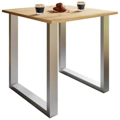 VCM Holzesstisch   H. 76 x B. 80 x T. 80 cm hochwertiges und massives Fußgestell   Füße aus Eisen   Küchentisch - Xona U
