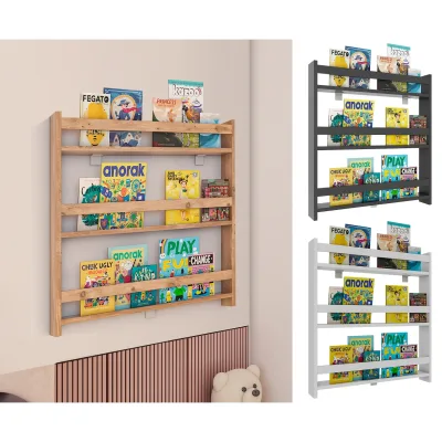 VCM Holzregal hängend   platzsparendes Kinder Regal   Maße: H. 80 x B. 70 x T. 10 cm   Elegantes Regal hängend   Aufbewahrungsregal   Bücherregal   Wandboard - Kidos