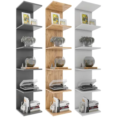 VCM Holzregal hängend   platzsparendes Regal   Maße: H. 180 x B. 35 x T. 30 cm   Elegantes Regal hängend   Aufbewahrungsregal   Bücherregal   Wandboard - Lazas
