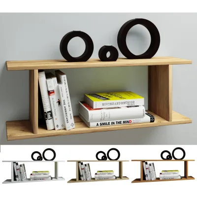 VCM Holzregal hängend   platzsparendes Regal   Maße:  H. 28 x B. 80 x T. 20 cm   Elegantes Regal hängend   Aufbewahrungsregal   Bücherregal   Wandboard - Sirola Mini