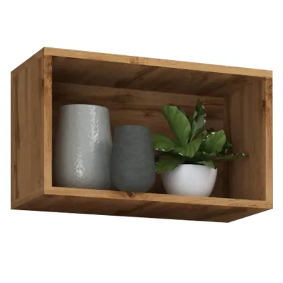 VCM Holzregal hängend   platzsparendes Regal   Maße: H. 30 x B. 50 x T. 28 cm   Elegantes Regal hängend   Aufbewahrungsregal   Bücherregal   Wandboard - Arila