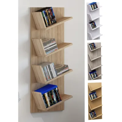 VCM Holzregal hängend   platzsparendes Regal   Maße: H. 90 x B. 33 x T. 16 cm   Elegantes Regal hängend   Aufbewahrungsregal   Bücherregal   Wandboard - Lansi Mini