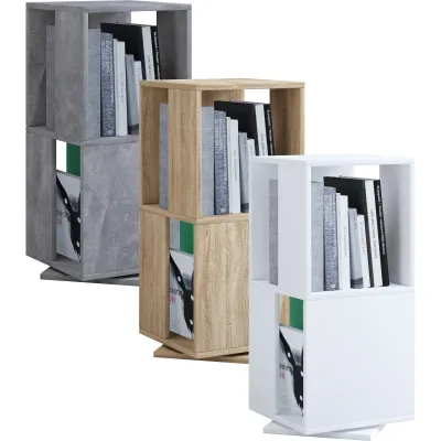 VCM Holzregal stehend   Bücherregal drehbar   Maße ca. H. 74 x B. 34 x T. 34 cm   Elegantes Regal   Büroregal – Stifta