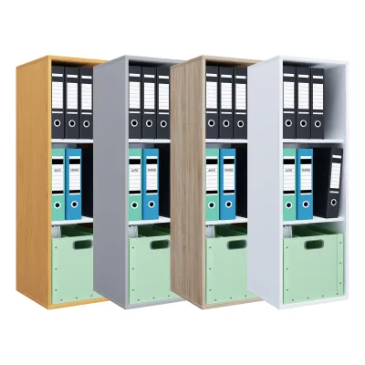 VCM Holzregal stehend   platzsparender Aktenschrank   Maße ca. H. 110 x B. 35 x T. 37 cm   Elegantes Regal   Büroregal – Lona I 3f
