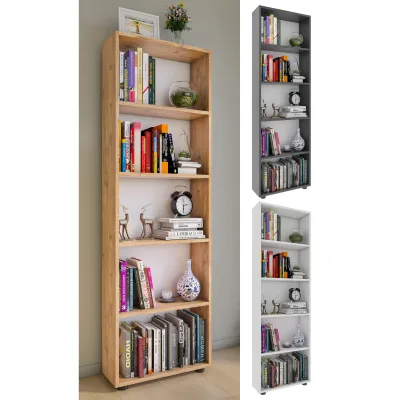 VCM Holzregal stehend   platzsparender Bücherregal   Maße ca. H. 169 x B. 56 x T. 20 cm   Elegante Aufbewahrung   Regal – Bulas 5 Fächer