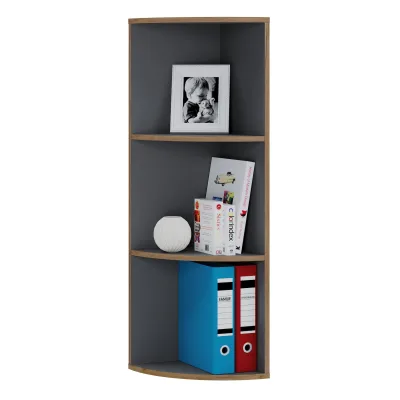 VCM Holzregal stehend   platzsparendes Eckregal   Maße Bücherregal ca. H. 110 x B. 33 x T. 33 cm   elegantes Regal   Büroregal – Salia 3fach