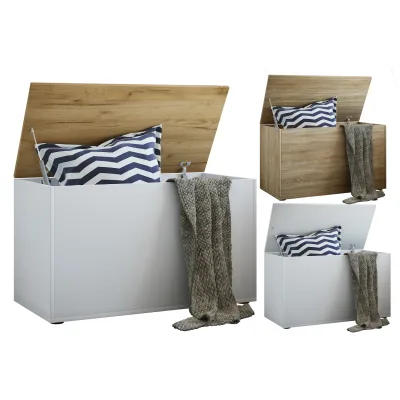 VCM Holztruhe   Maße ca. H. 49 x B. 82 x T. 44 cm  Kiste für flexiblen Einsatz in allen Wohnräumen   Aufbewahrungsbox   Kiste - Bendola