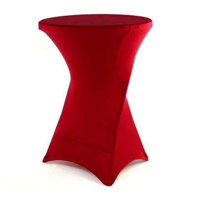 VCM Husse für Stehtisch   Stretch 80 x 80 x 110 cm   roter Tischschutz   Stoffbezug
