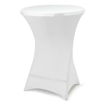 VCM Husse für Stehtisch   Stretch 80 x 80 x 110 cm   weißer Tischschutz   Stoffbezug