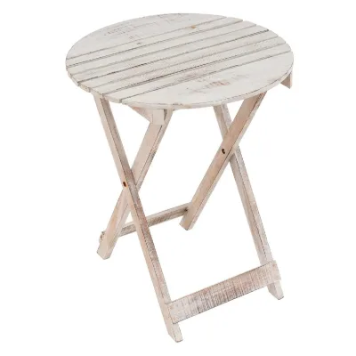 VCM Klapptisch   Beistelltisch klappbar   Blumentisch ca. 3kg   Holz geflammt rund Ø 50cm