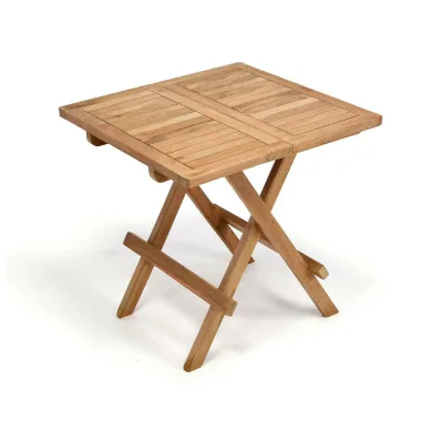 VCM Klapptisch   Beistelltisch klappbar   Gartentisch Teakholz   Blumentisch   Balkontisch   Maße 50 x 50 cm