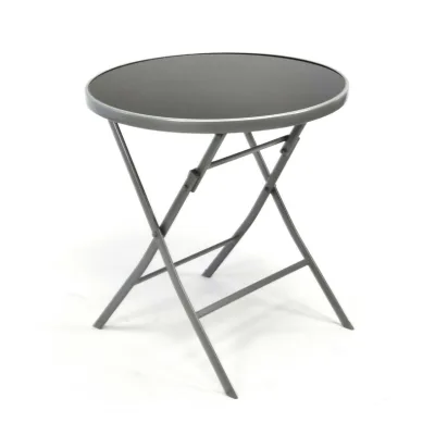 VCM Klapptisch   Glastisch   Stehtisch braun   klappbar Bistrotisch   Bartisch   Terrassentisch   Ø 70cm