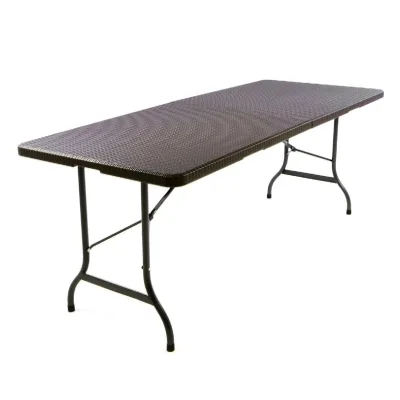 VCM Klapptisch   Maße 180x75x70 cm   Partytisch   Gartentisch klappbar   Rattanoptik