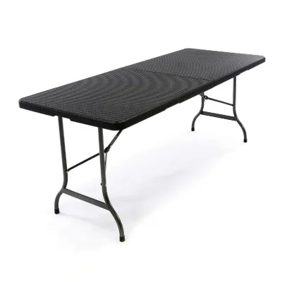 VCM Klapptisch   Maße 180x75x70 cm   Partytisch   Gartentisch klappbar   Rattanoptik