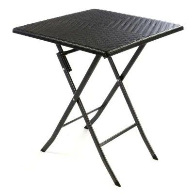 VCM Klapptisch   Maße 61x61x75 cm   Stehtisch   Partytisch   Gartentisch klappbar   Bistrotisch   Rattanoptik