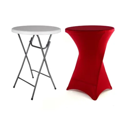 VCM Klapptisch   Partytisch mit Husse   Tisch rund   Gartentisch klappbar   Bartisch 110 cm rund