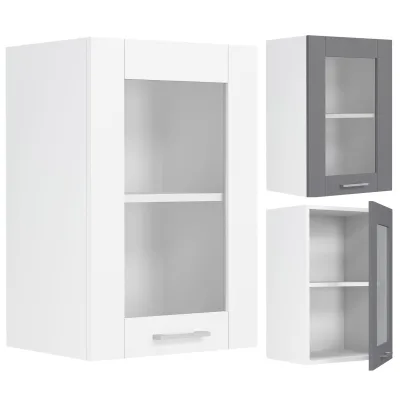 VCM Küchenschrank hängend   Maße ca. H. 60 x B. 40 x T. 31 cm   Hängeschrank mit Glas im Landhaus Stil   Küchenmöbel – Colura