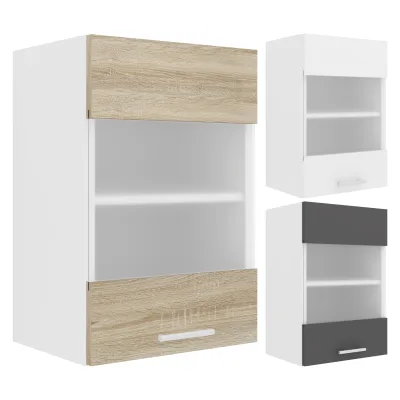 VCM Küchenschrank hängend   Maße ca. H. 60 x B. 40 x T. 31 cm   Hängeschrank mit zwei Fächern   Küchenschrank mit Glas   Küchenmöbel - Esilo