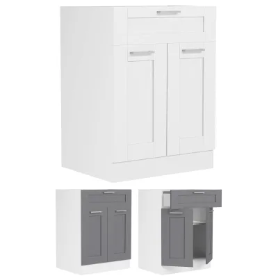 VCM Küchenschrank   Maße ca. H. 82 x B. 60 x. T. 46 cm   Unterschrank mit zwei Drehtüren und einer Schublade im Landhaus Stil   Küchenmöbel - Colura