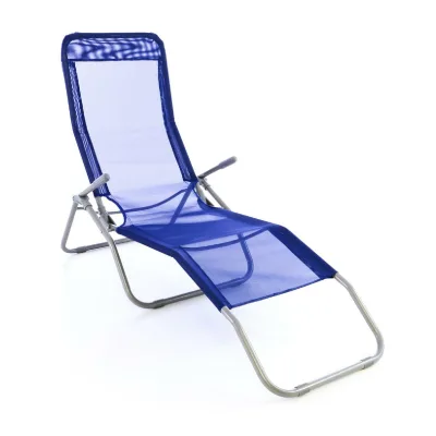 VCM Liegestuhl    Gartenliege   Maße 160x48x100cm   Sonnenliege   Liegestuhl Liege   Relaxliege   Blau