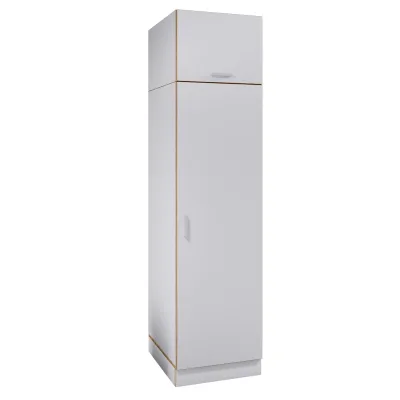 VCM Mehrzweck-Wäscheschrank , schmaler Stauraumschrank mit 4 Fächern & 2 Drehtüren, Maße Haushaltsregal H. 200 x B. 50 x T. 60 cm, Küchenschrank Rislo BD