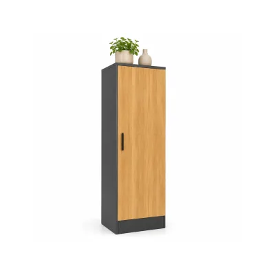 VCM Mehrzweckschrank mit 1 Drehtür, 38 x 114 x 32 cm, Wohnzimmerschrank, Büroschrank und Aufbewahrungsschrank mit 3 Fächer - Dilos