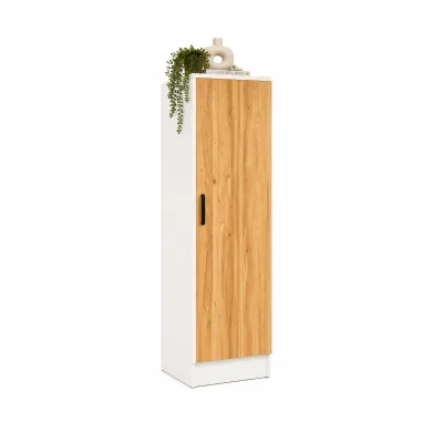 VCM Mehrzweckschrank mit 1 Drehtür, 38 x 114 x 32 cm, Wohnzimmerschrank, Büroschrank und Aufbewahrungsschrank mit 3 Fächer - Dilos