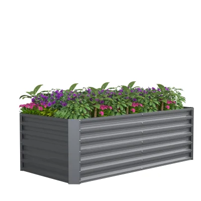 VCM Metall Hochbeet 120x60x57 cm – Rechteckiger Pflanzkasten für Garten & Terrasse – Großes Gartenbeet aus Metall, Pflanzenbeet ohne Boden, Galdo