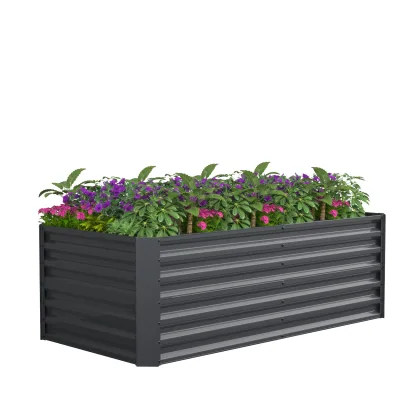 VCM Metall Hochbeet 120x60x57 cm – Rechteckiger Pflanzkasten für Garten & Terrasse – Großes Gartenbeet aus Metall, Pflanzenbeet ohne Boden, Galdo