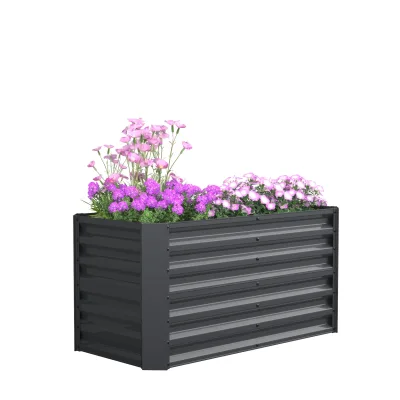 VCM Metall Hochbeet 180 x90 x 57 cm – Rechteckiger Pflanzkasten für Garten & Terrasse – Robustes Gartenbeet aus Metall, Pflanzenbeet ohne Boden, Galdo