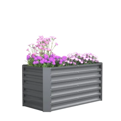 VCM Metall Hochbeet 180 x90 x 57 cm – Rechteckiger Pflanzkasten für Garten & Terrasse – Robustes Gartenbeet aus Metall, Pflanzenbeet ohne Boden, Galdo
