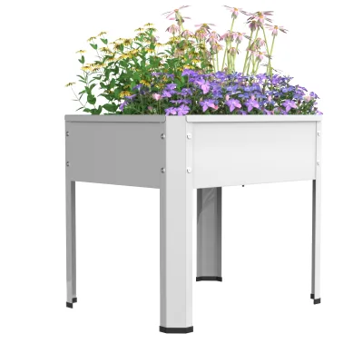 VCM Metall Hochbeet 50x40x45 cm, stehender Pflanzkasten für Balkon Terrasse Garten, Blumenkasten auf Beinen, Balora