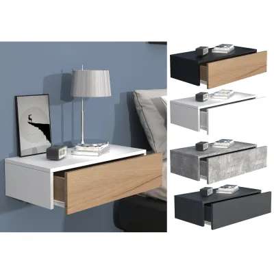 VCM Nachtschrank   Wandschublade   Wandboard   Nachttisch   Maße ca H. 15 x B. 60 x T. 30 cm - Usal M 60 cm