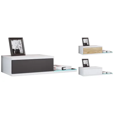 VCM Nachtschrank   Wandschublade   Wandboard   Nachttisch   Maße ca. H. 15 x B. 65 x T. 30 cm - Konsila