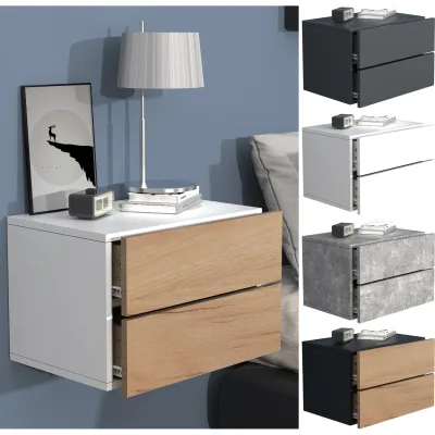 VCM Nachtschrank   Wandschublade   Wandboard   Nachttisch   Maße ca H. 30 x B. 45 x T. 32 cm - Usal L 45 cm