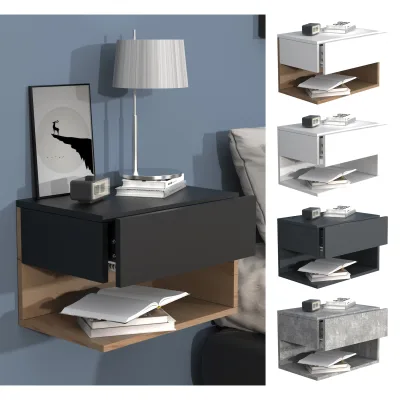 VCM Nachtschrank   Wandschublade   Wandboard   Nachttisch   Maße ca. H. 30 x B. 45 x T. 32 cm - Usal XL 45 cm