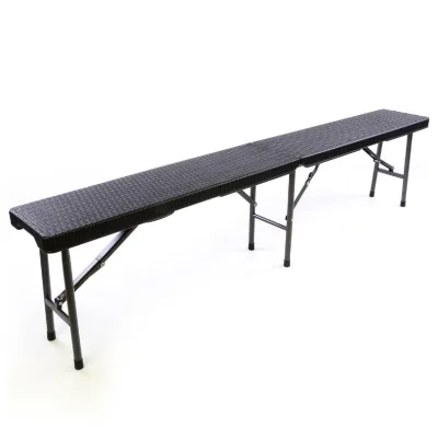 VCM Partybank   Klappbank Rattan-Optik   Maße ca. 180x25x43cm   Bierbank   Belastbarkeit: bis 200kg