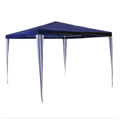 VCM Pavillon   Maße ca. 3x3 m   wasserabweisende 110g / m² PE Plane   Partyzelt   Gartenzelt mit Stahlgestell   Festivalzelt   Blau