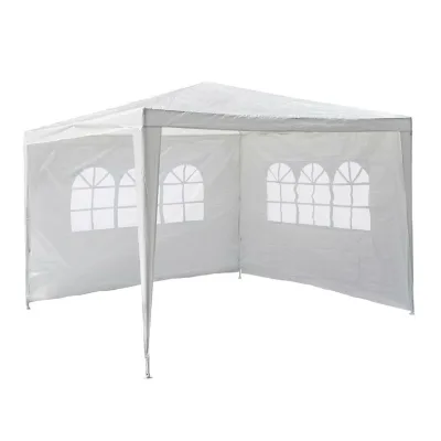VCM Pavillon   Maße ca. 3x3 m   wasserabweisende 110g / m² PE Plane   Partyzelt   Gartenzelt   Weiß