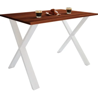 VCM Premium Holz Esstisch   H. 76 x B. 140 x T. 50 cm   Küchentisch Speisetisch Tisch Xona X Weiß