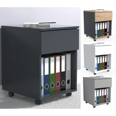 VCM Rollcontainer   Beistellcontainer mit Schubladen   Maße ca. H. 55 x B. 39 x T. 45 cm   Bürocontainer - Dalosa 1 Schublade