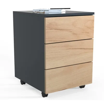 VCM Rollcontainer   Beistellcontainer mit Schubladen  Maße ca. H. 55 x B. 39 x T. 70 cm   Bürocontainer - Dalosa 3 Schubladen