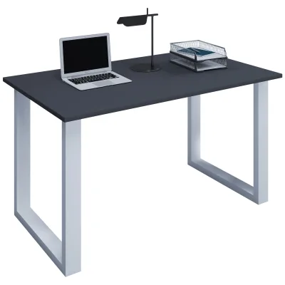 VCM Schreibtisch, 160 x 80 cm, Computertisch mit Metallgestell, Bürotisch für Homeoffice und Arbeitszimmer - Lona U