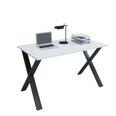 VCM Schreibtisch, 160 x 80 cm, Computertisch mit Metallgestell, Bürotisch für Homeoffice und Arbeitszimmer - Lona X
