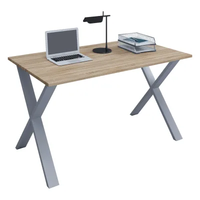 VCM Schreibtisch, 160 x 80 cm, Computertisch mit Metallgestell, Bürotisch für Homeoffice und Arbeitszimmer - Lona X