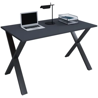 VCM Schreibtisch, 160 x 80 cm, Computertisch mit Metallgestell, Bürotisch für Homeoffice und Arbeitszimmer - Lona X