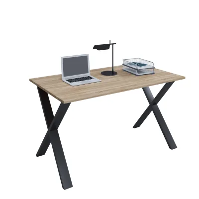 VCM Schreibtisch, 160 x 80 cm, Computertisch mit Metallgestell, Bürotisch für Homeoffice und Arbeitszimmer - Lona X