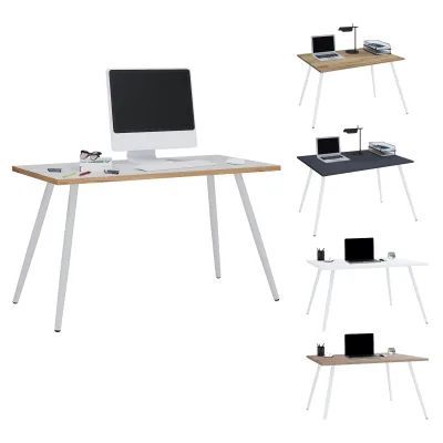 VCM Schreibtisch Computertisch Bürotisch Skandanivischer Retro Look Salia 138x50 cm