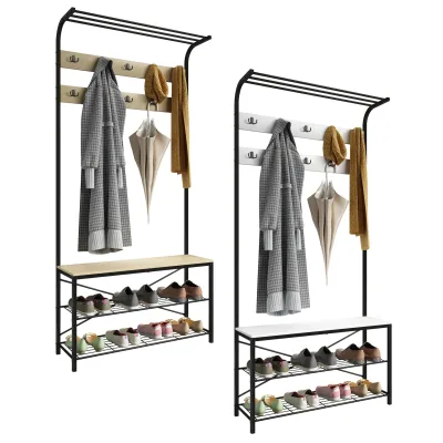 VCM Schuhregal   Maße ca. H. 190 x B. 90 x T. 30 cm   Kleiderständer im Industrie Style Design   Garderobe - Taliro